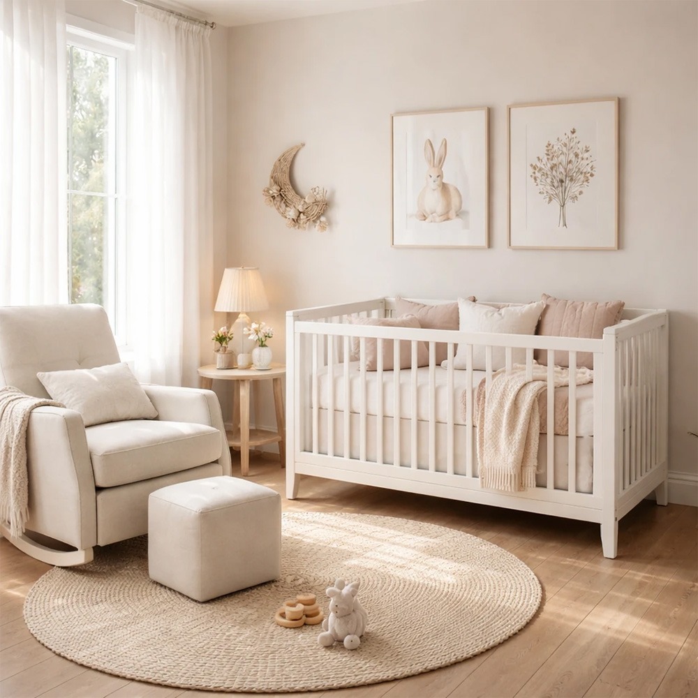 لیست کامل سیسمونی نوزاد در اتاق خواب مدرن